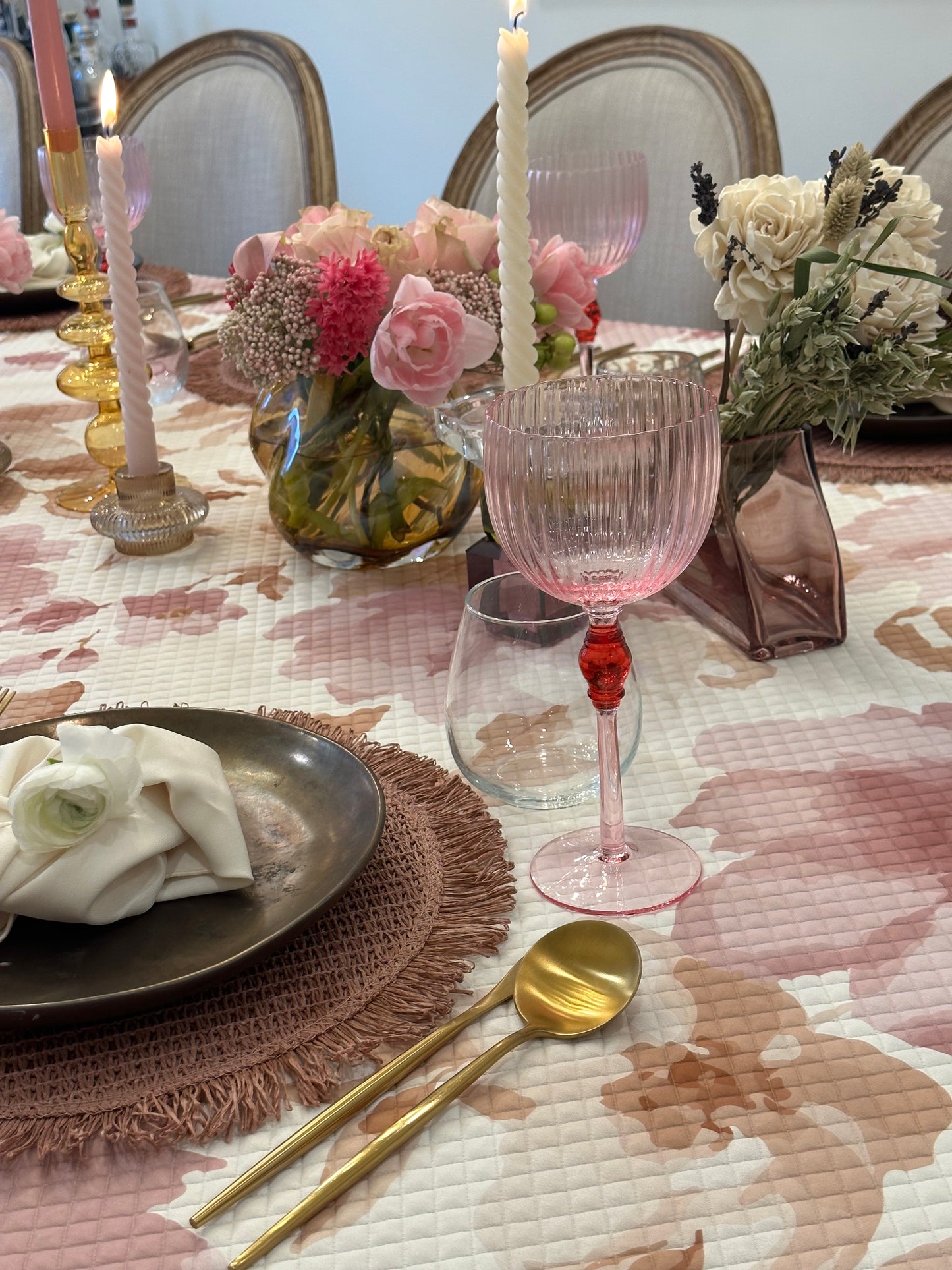 Quilted Pink/Camel Floral