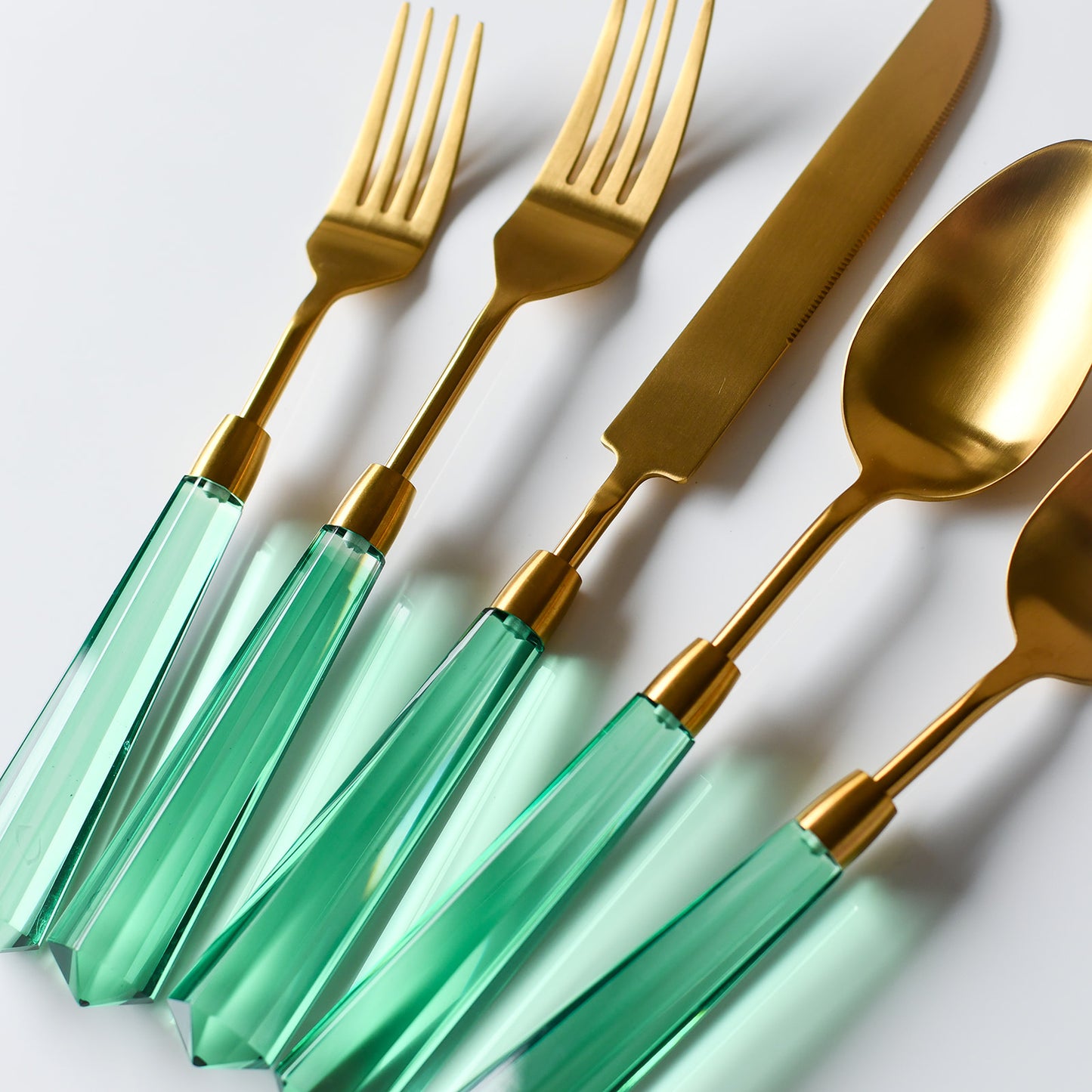 Acrylic Luxury Cutlery - Green