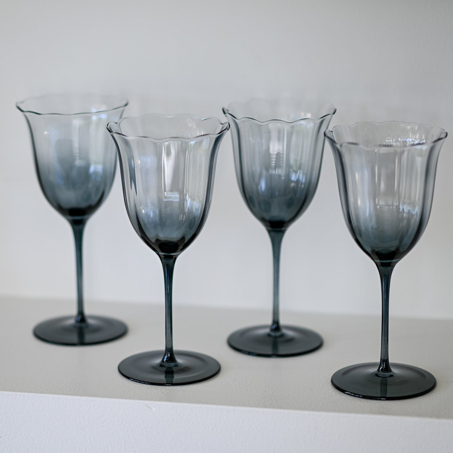 Charcoal Tulip Glass (set of 4)