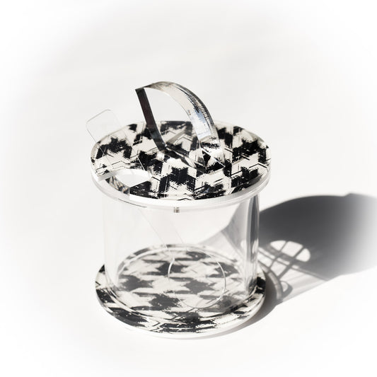Houndstooth Print Honey Dish