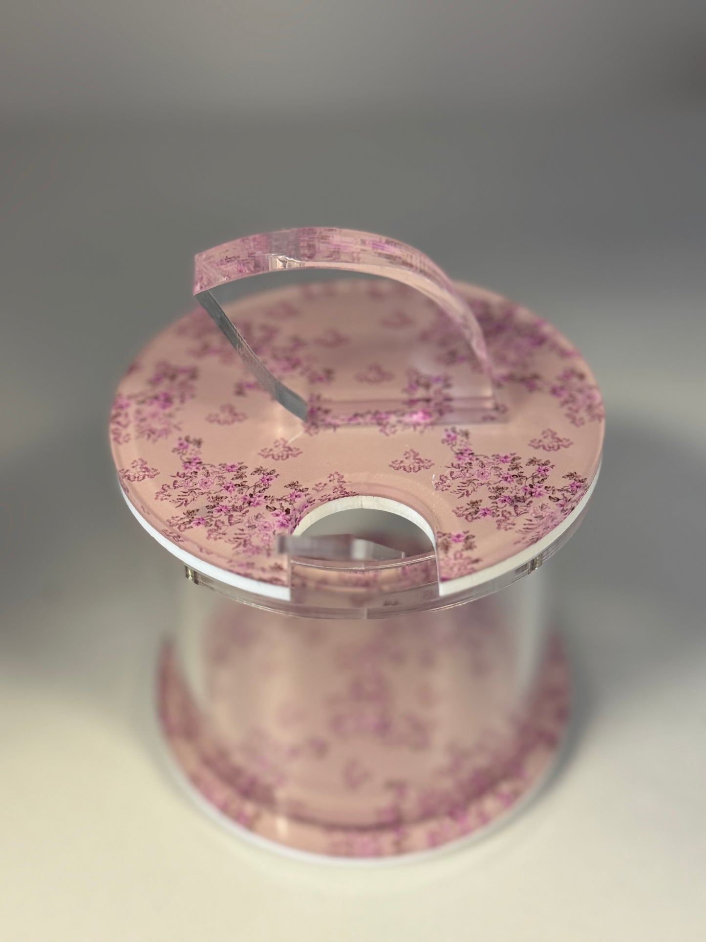 Pink Floral Honey Dish