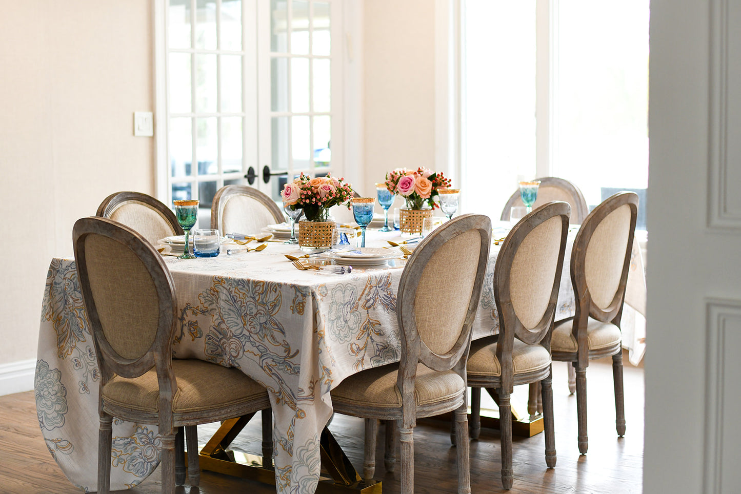 Dreamy Beach Floral Burlap