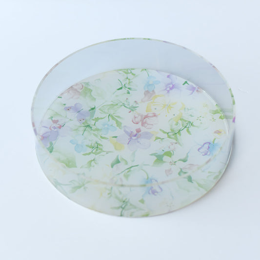 Pastel Garden Round Tray