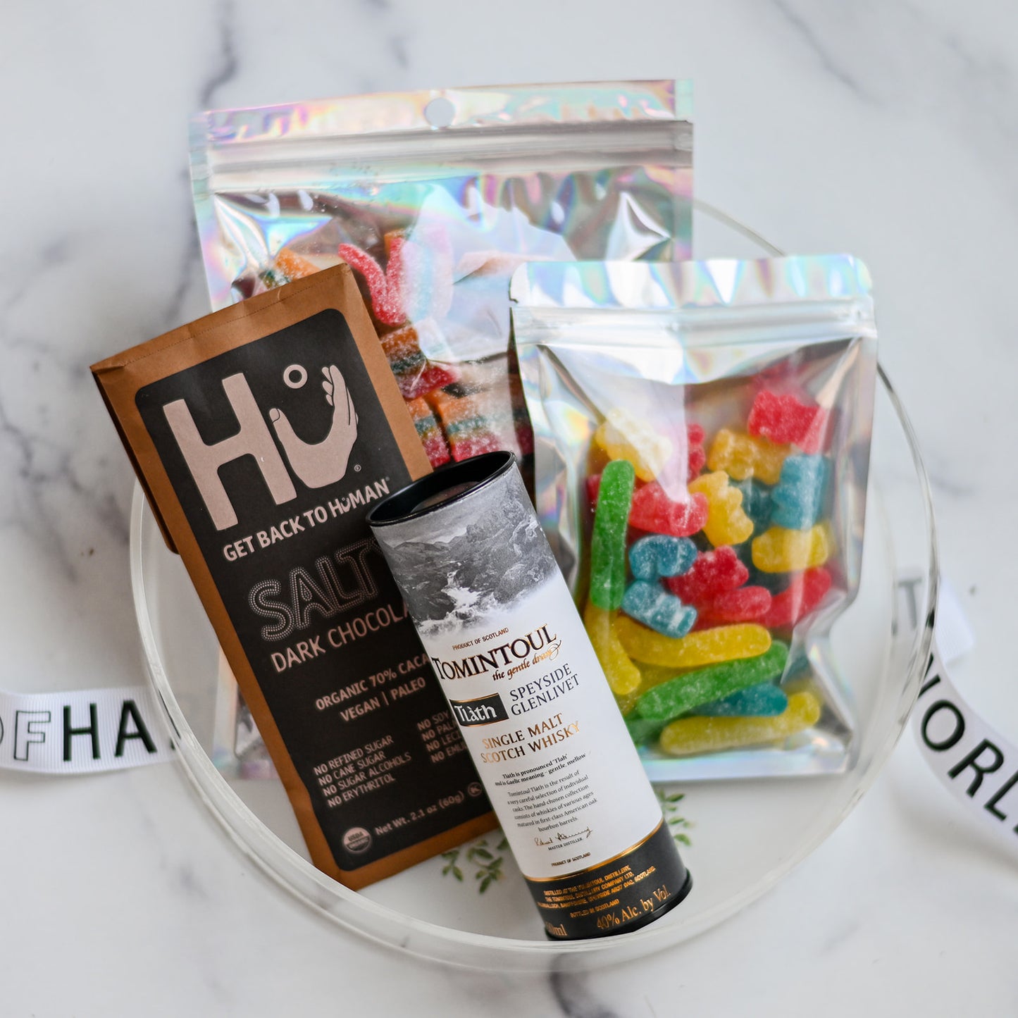 Lucite Round Printed Tray