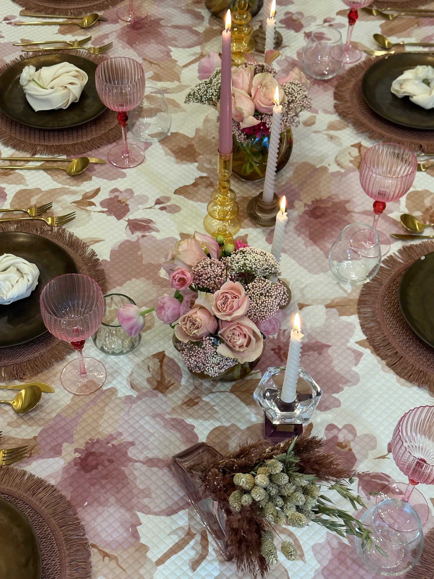 Quilted Pink/Camel Floral