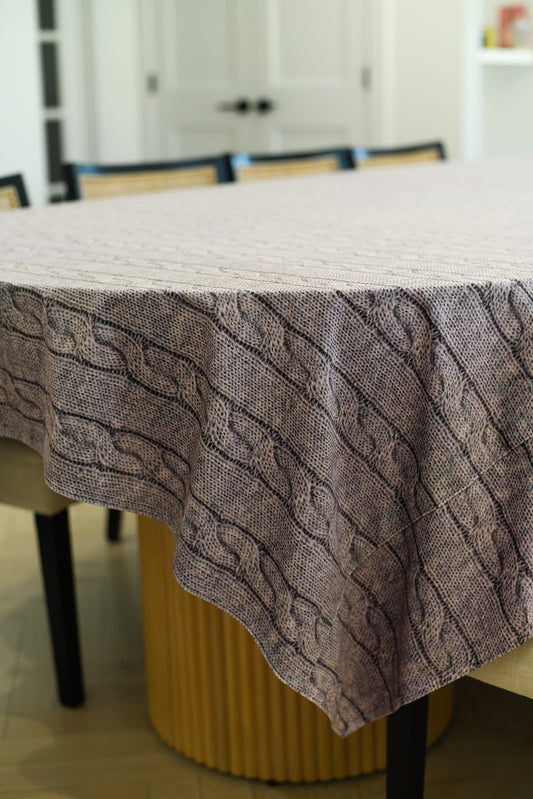 Velvet Cable Print in Mauve/Neutral