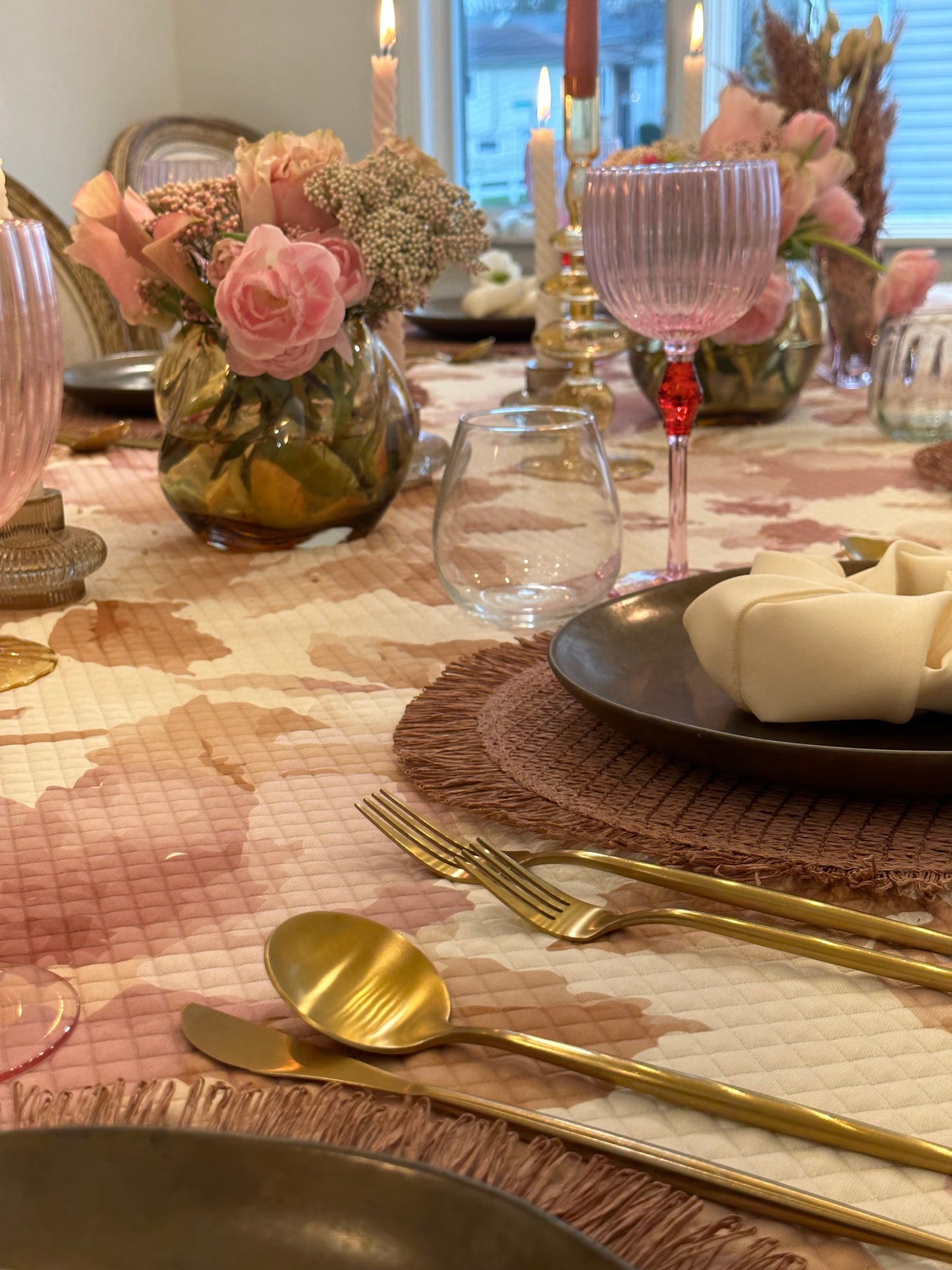 Quilted Pink/Camel Floral