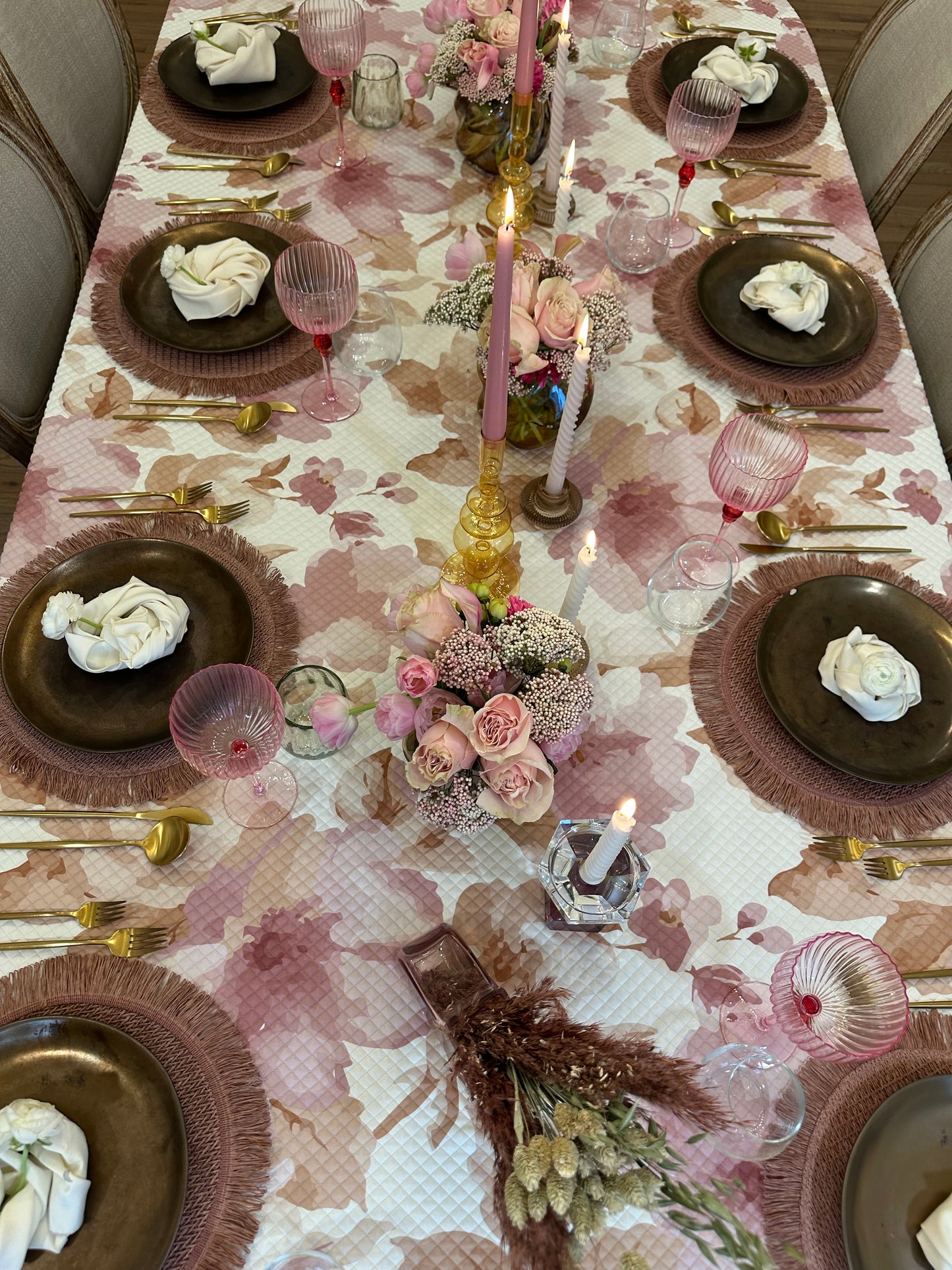 Quilted Pink/Camel Floral