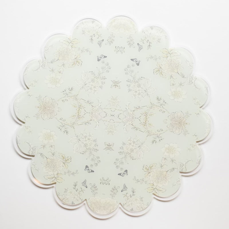 Acrylic Charger- Blue Toile (6PCS)