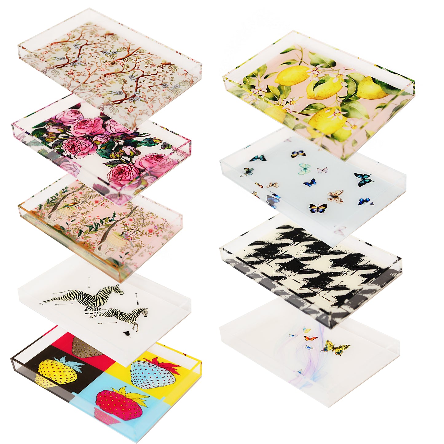 Medium Luxury Lucite Tray with cover