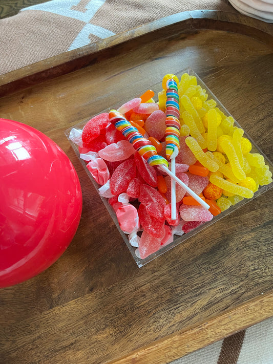 Square lucite tray “summer hues”