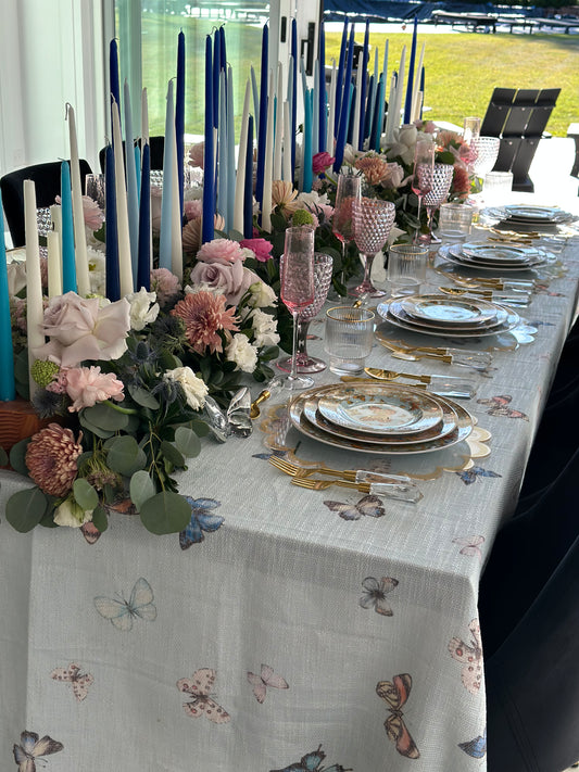 Blue Butterflies Burlap