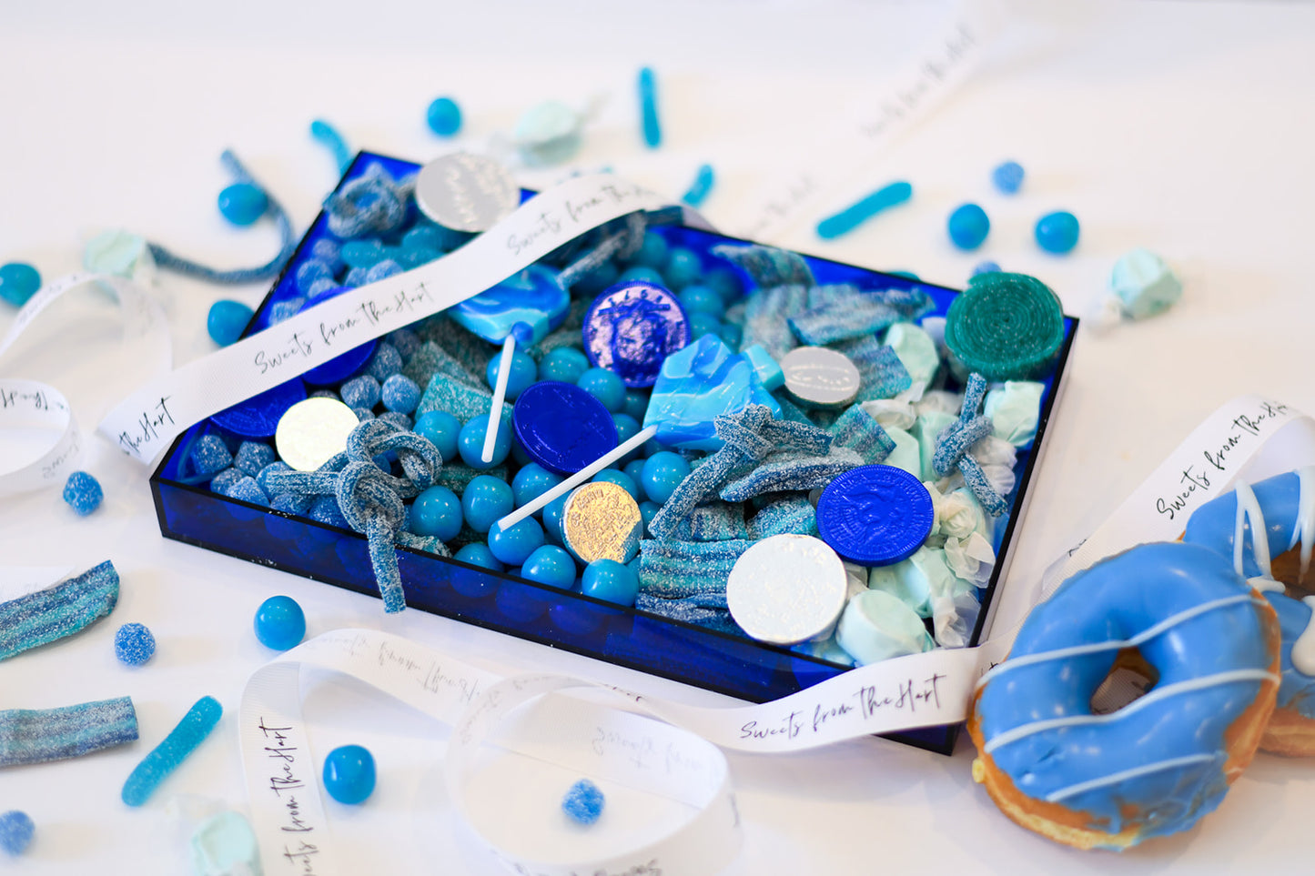 Blue Chanukah Candy Tray