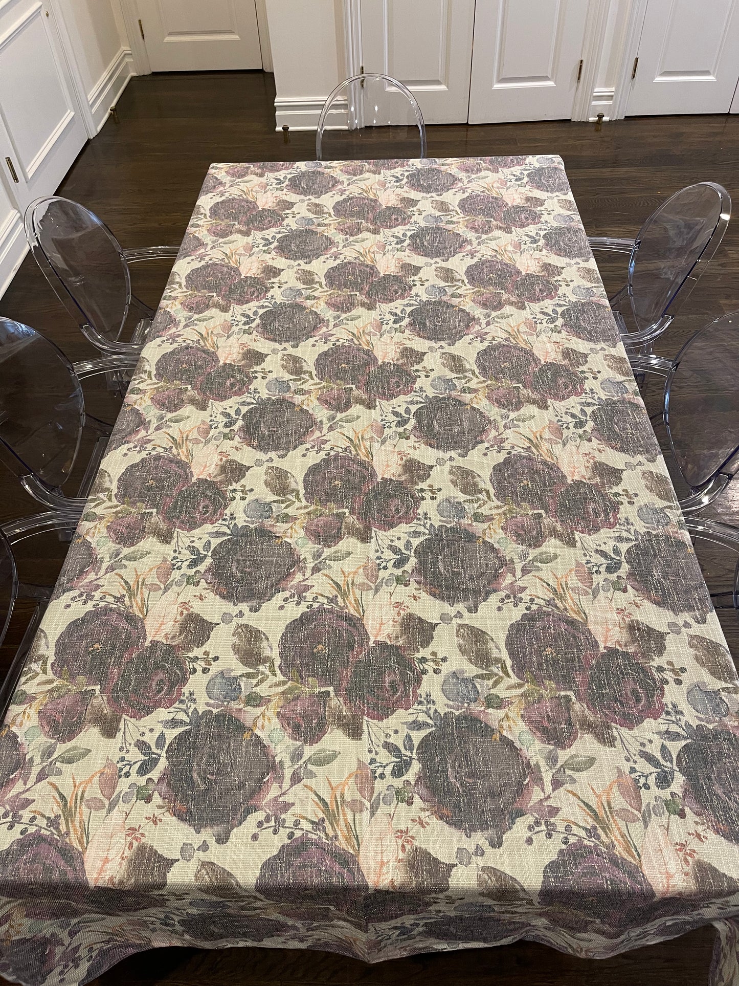 Purple Flower Burlap