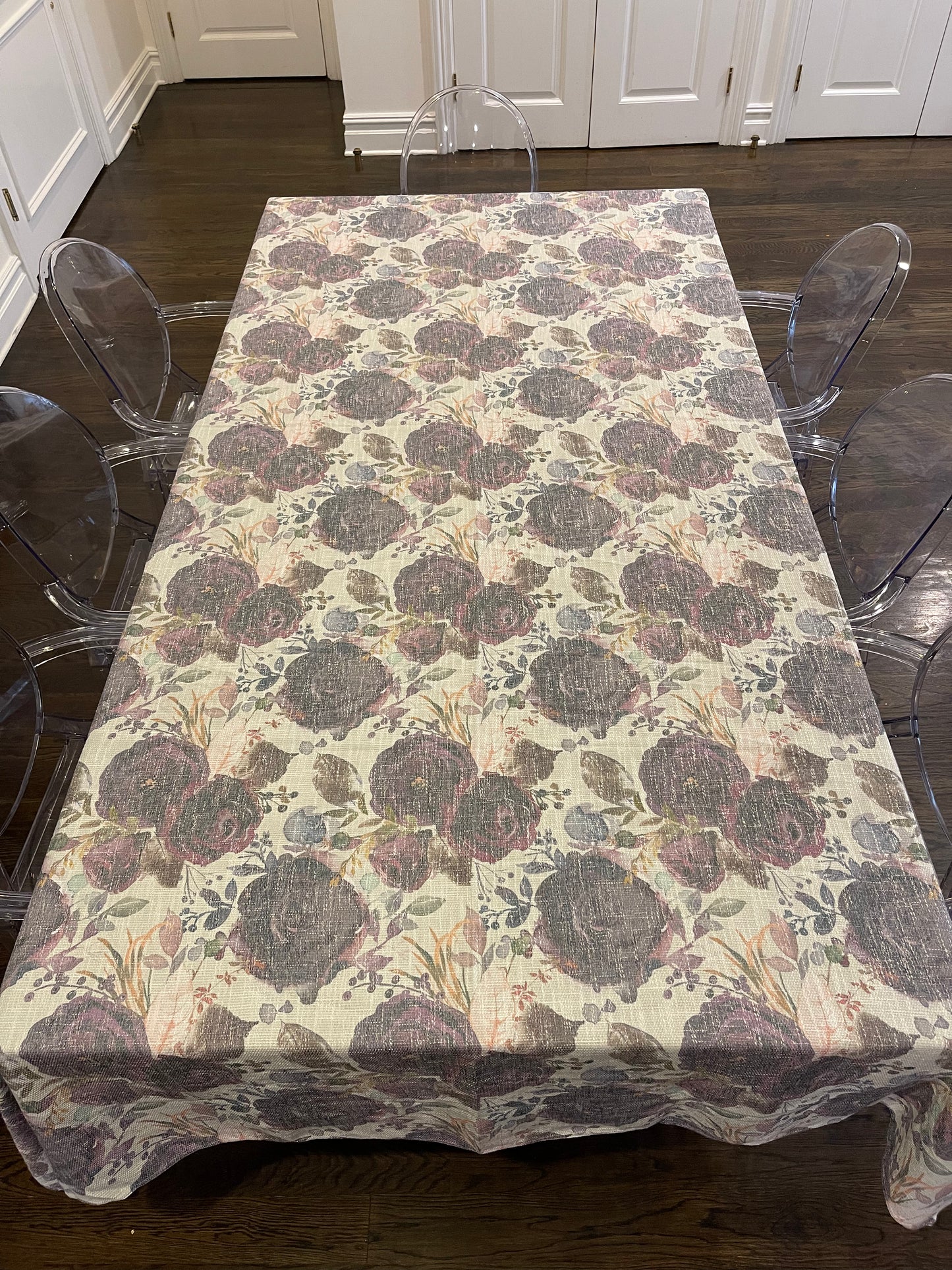 Purple Flower Burlap