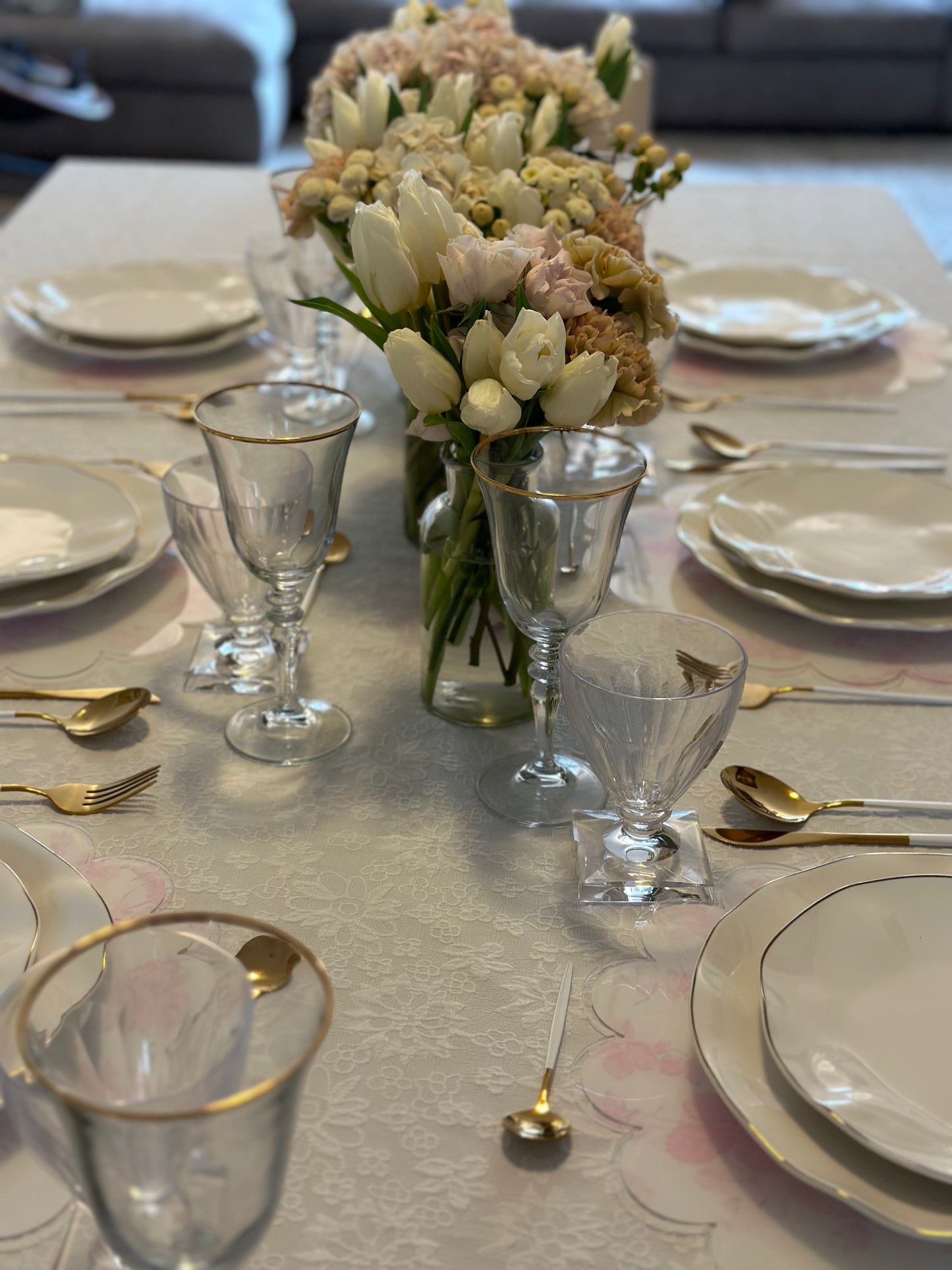 White Flower Eyelet Design