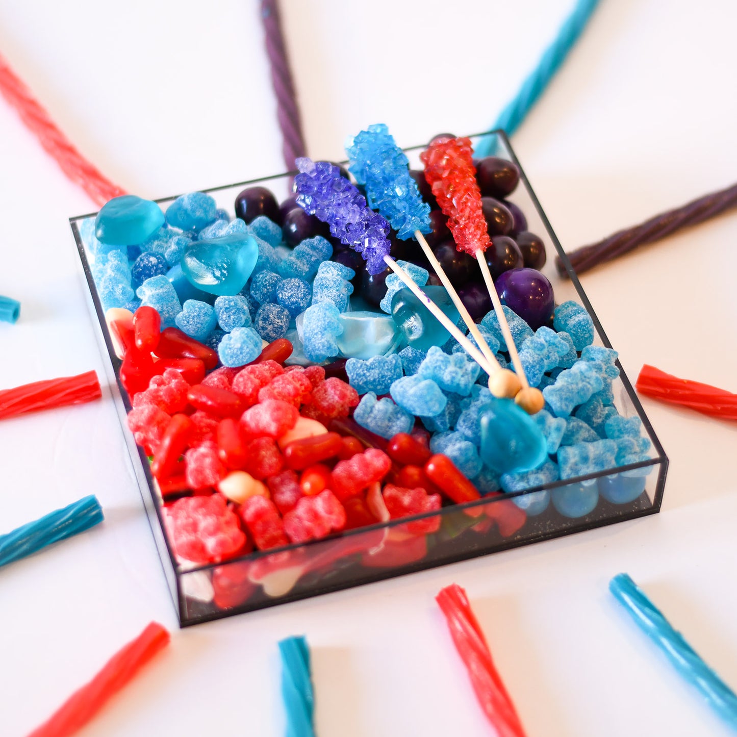 Jewel Tones MM candy tray + Can