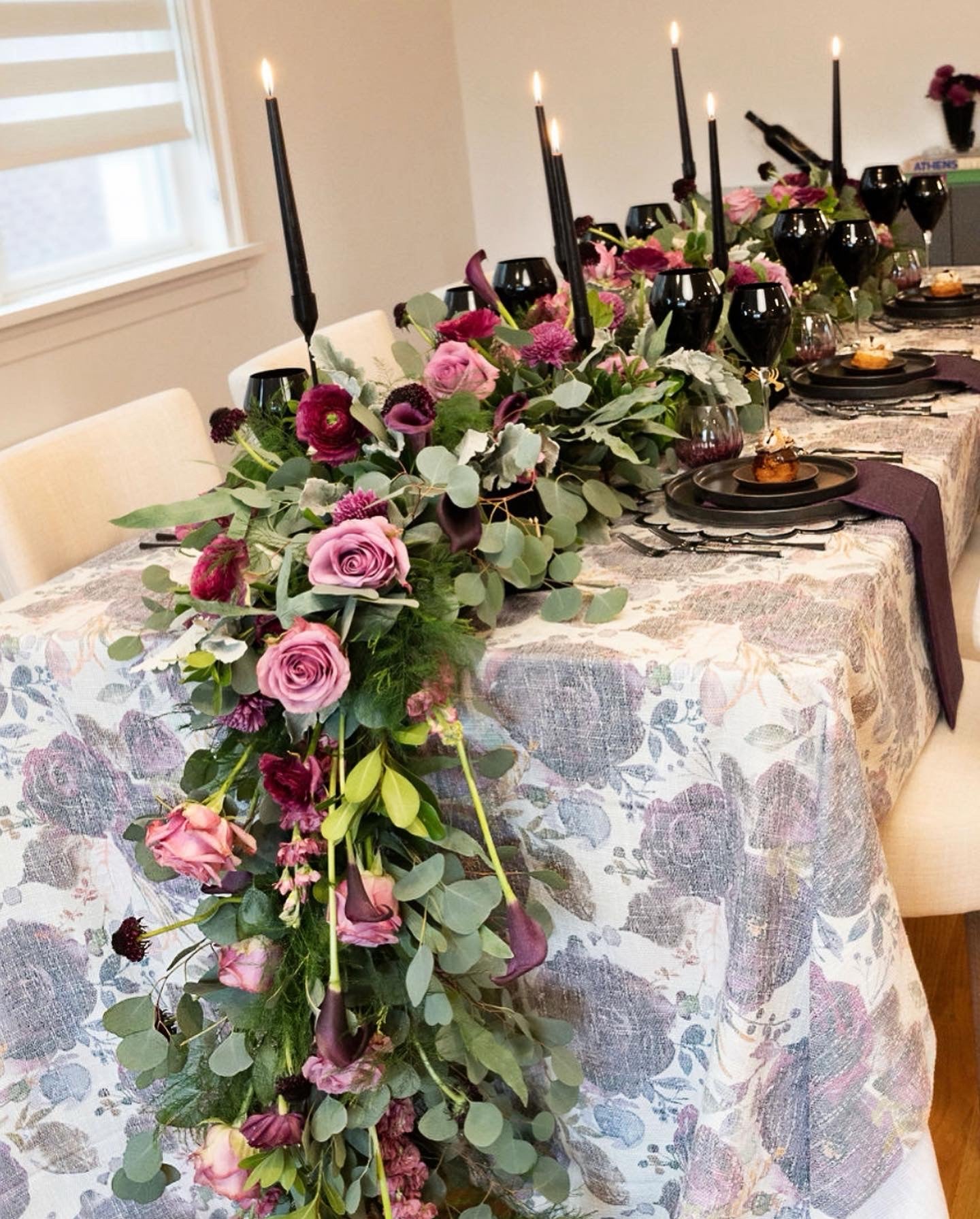 Purple Flower Burlap