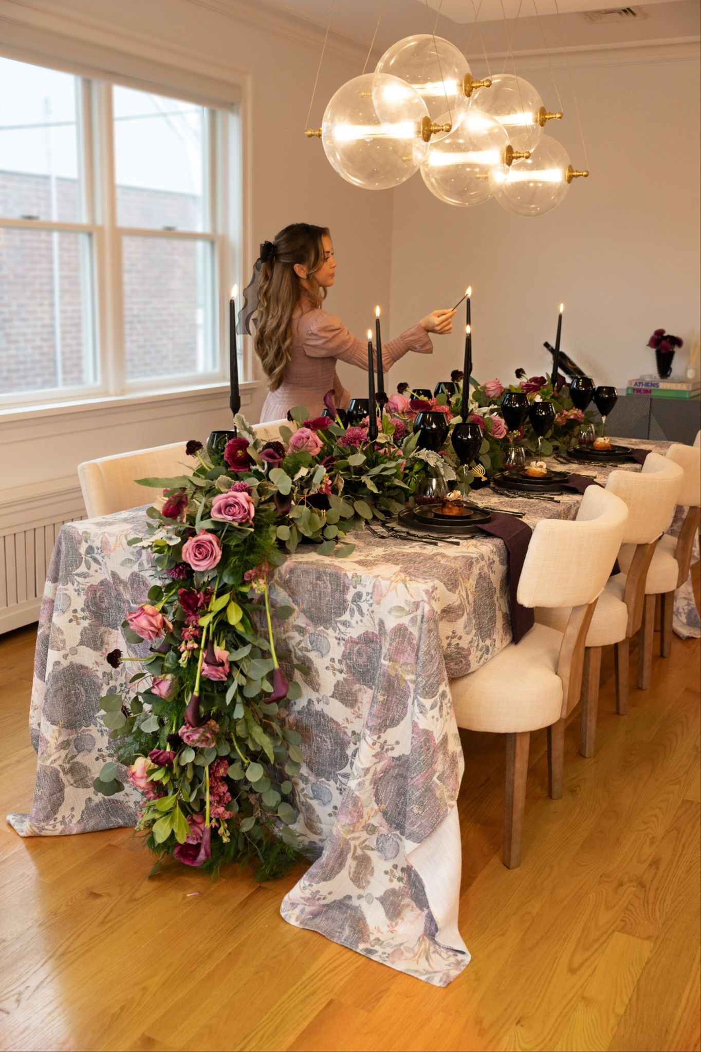 Purple Flower Burlap