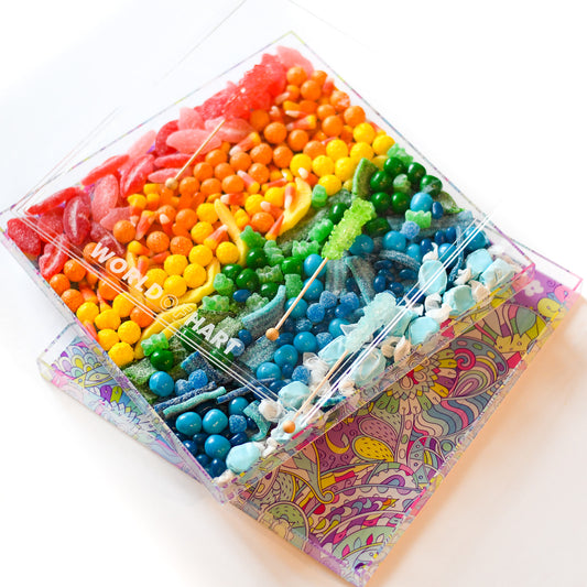 Square printed tray size large