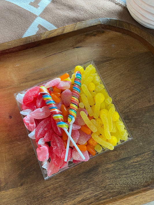 Square lucite tray “summer hues”