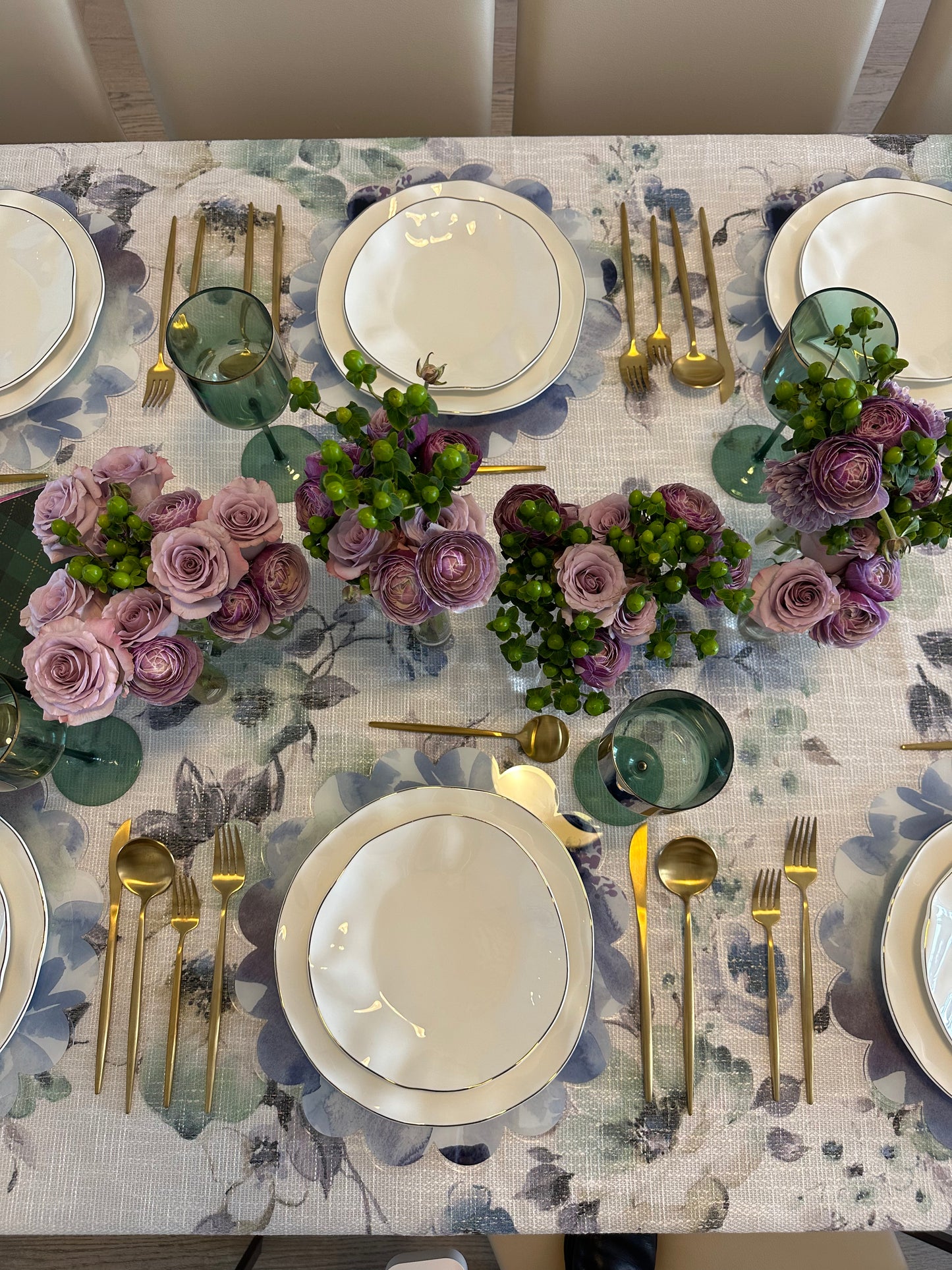 Lavender X Green Watercolor Burlap