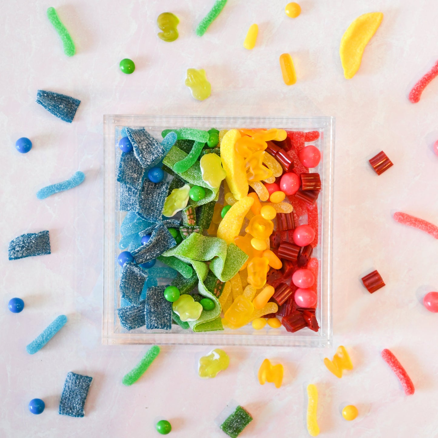 Square lucite Signature Rainbow Tray 1
