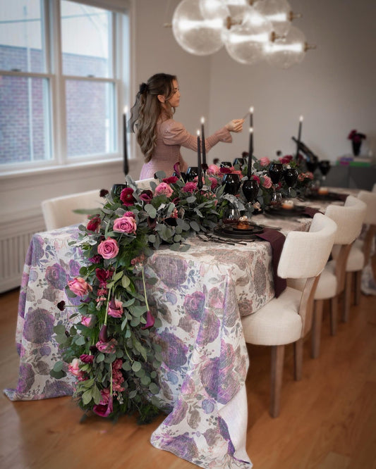 Purple Flower Burlap