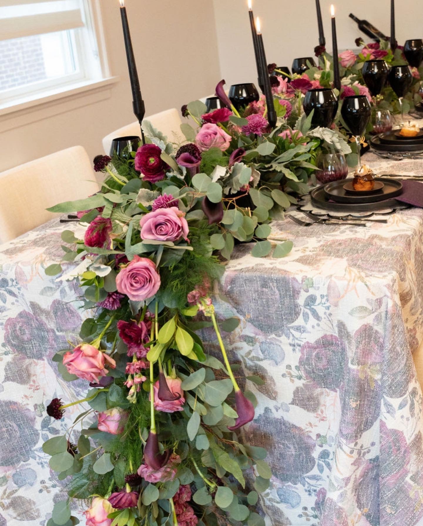 Purple Flower Burlap