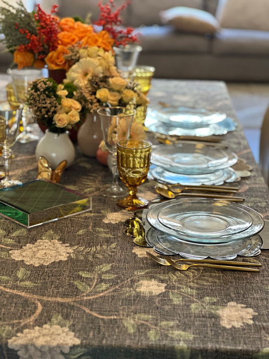 Black Chinoiserie Burlap