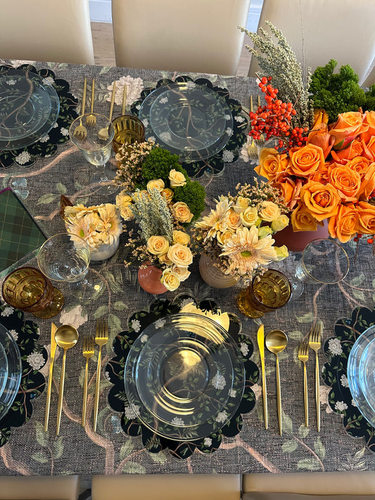 Black Chinoiserie Burlap