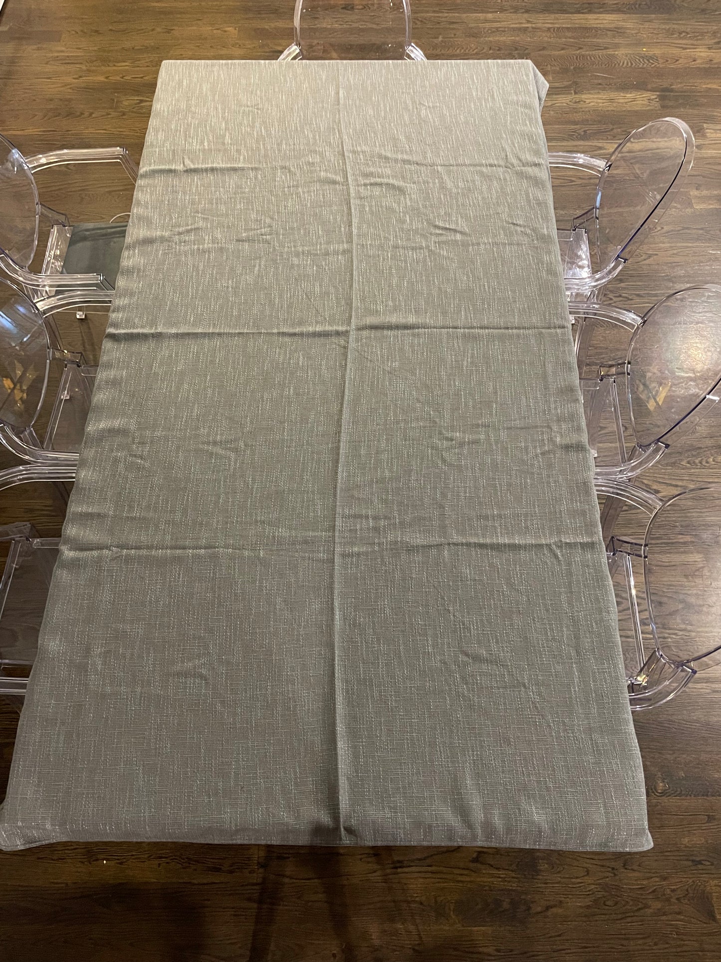 Solid: Deep Blue/Grey Burlap