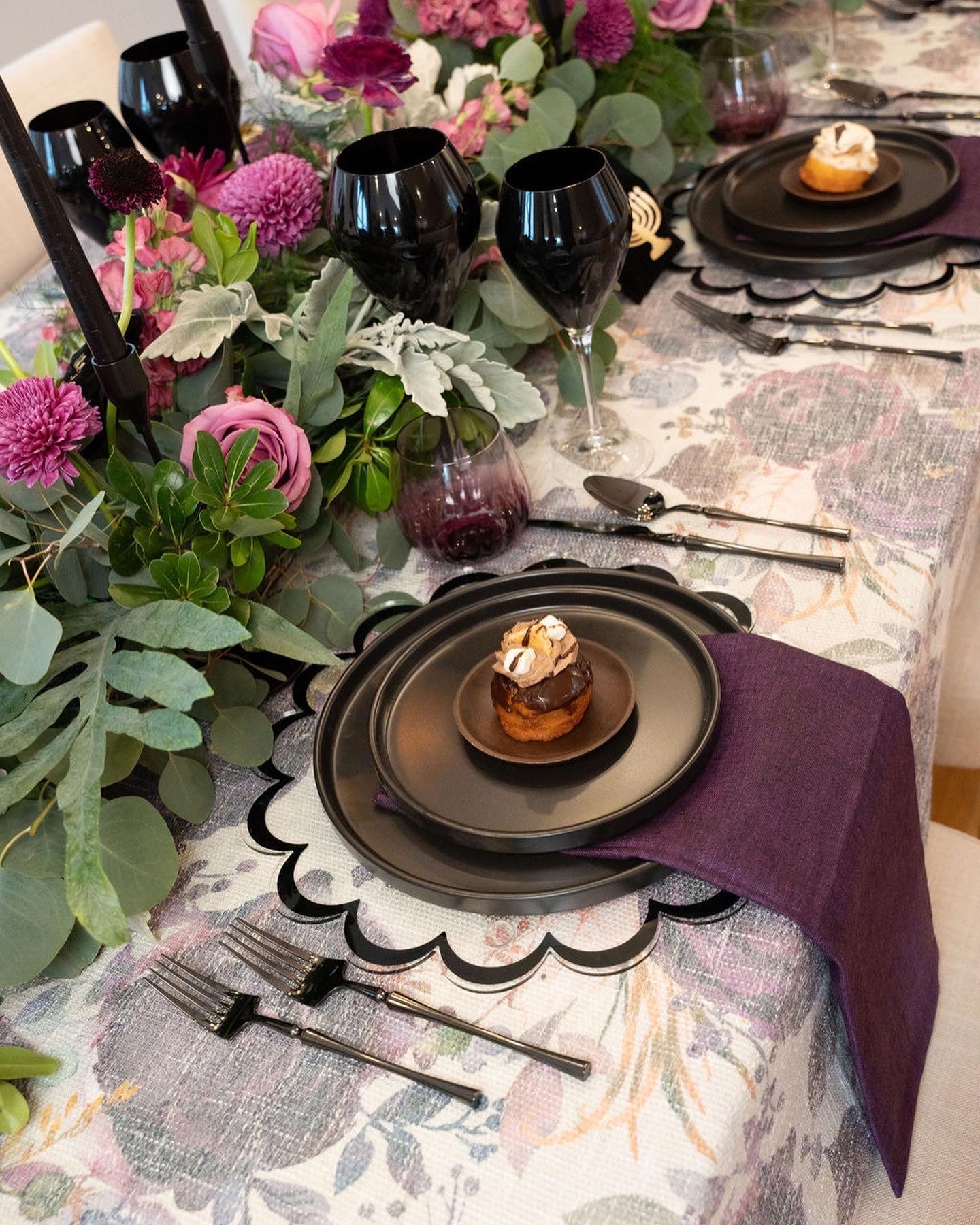 Purple Flower Burlap