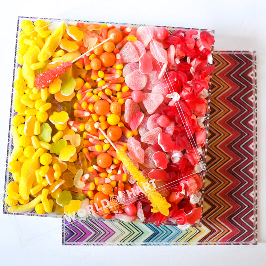 Square printed tray size large