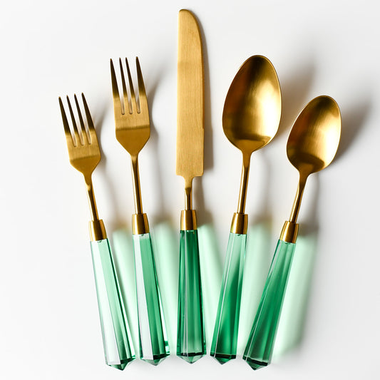 Acrylic Luxury Cutlery - Green