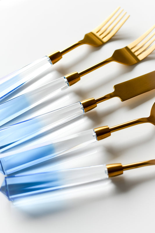 Acrylic Luxury Cutlery - Blue Ombrè