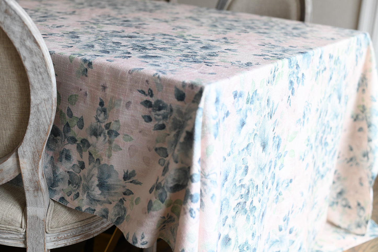 Blue Green Nude Florals (burlap)