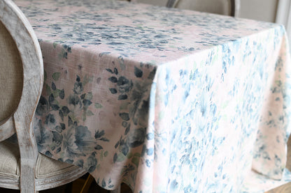 Blue Green Nude Florals (burlap)