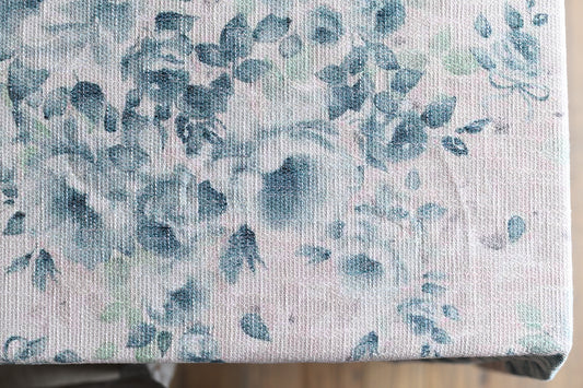 Blue Green Nude Florals (burlap)