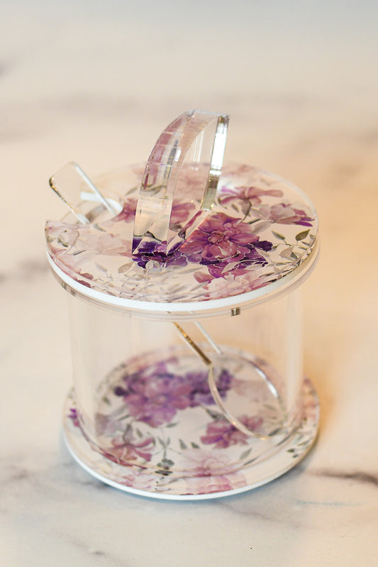 Lucite Honey Dish: Purple Hues Design