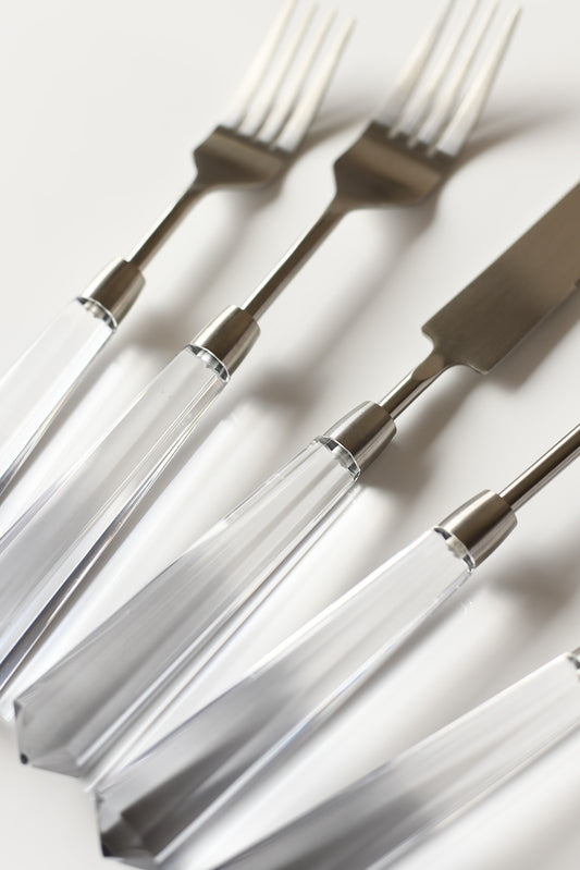 Acrylic Luxury Cutlery - Grey Ombrè