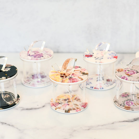 Lucite Honey Dish: Purple Hues Design
