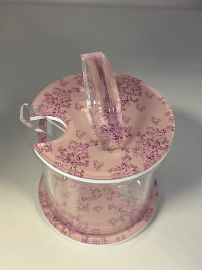 Pink Floral Honey Dish