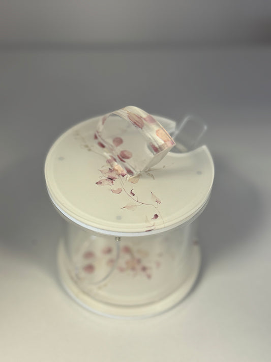 Lucite Honey Dish: Whimsical Burgundy Butterfly Print