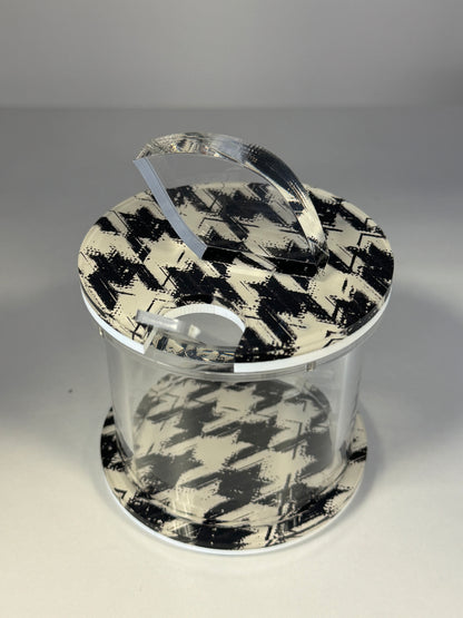 Houndstooth Print Honey Dish