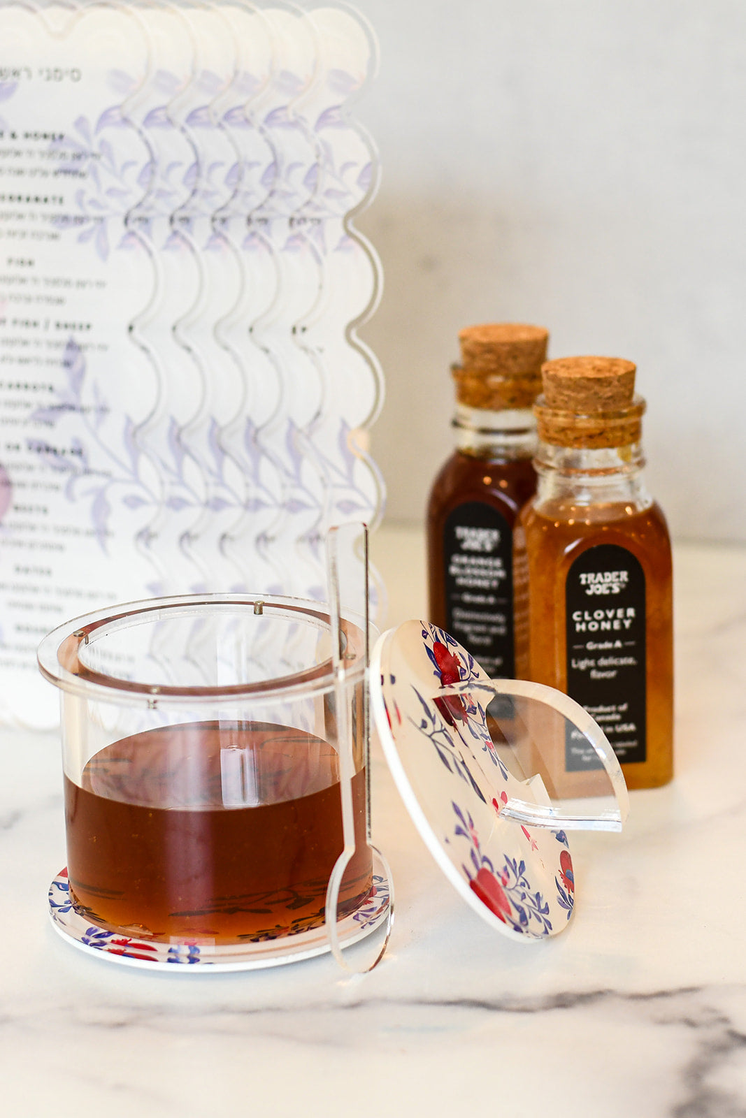 Lucite Honey Dish: Purple Hues Design