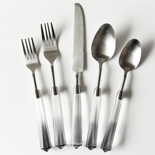 Acrylic Luxury Cutlery - Grey Ombrè