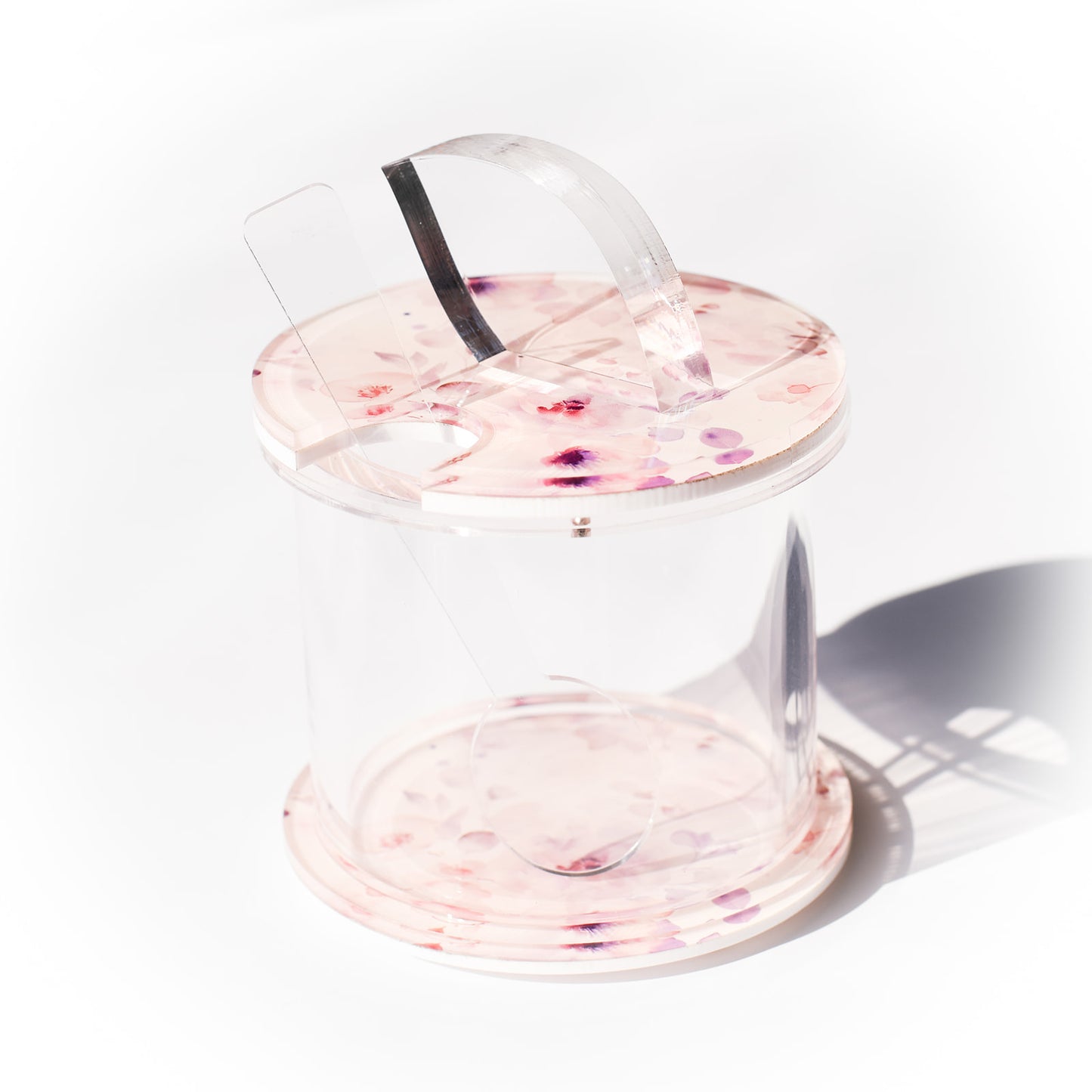Lucite Honey Dish: September Floral Print
