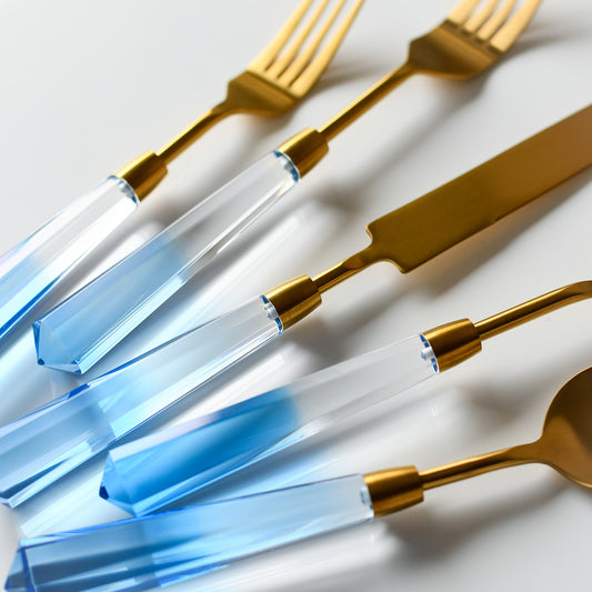Acrylic Luxury Cutlery - Blue Ombrè