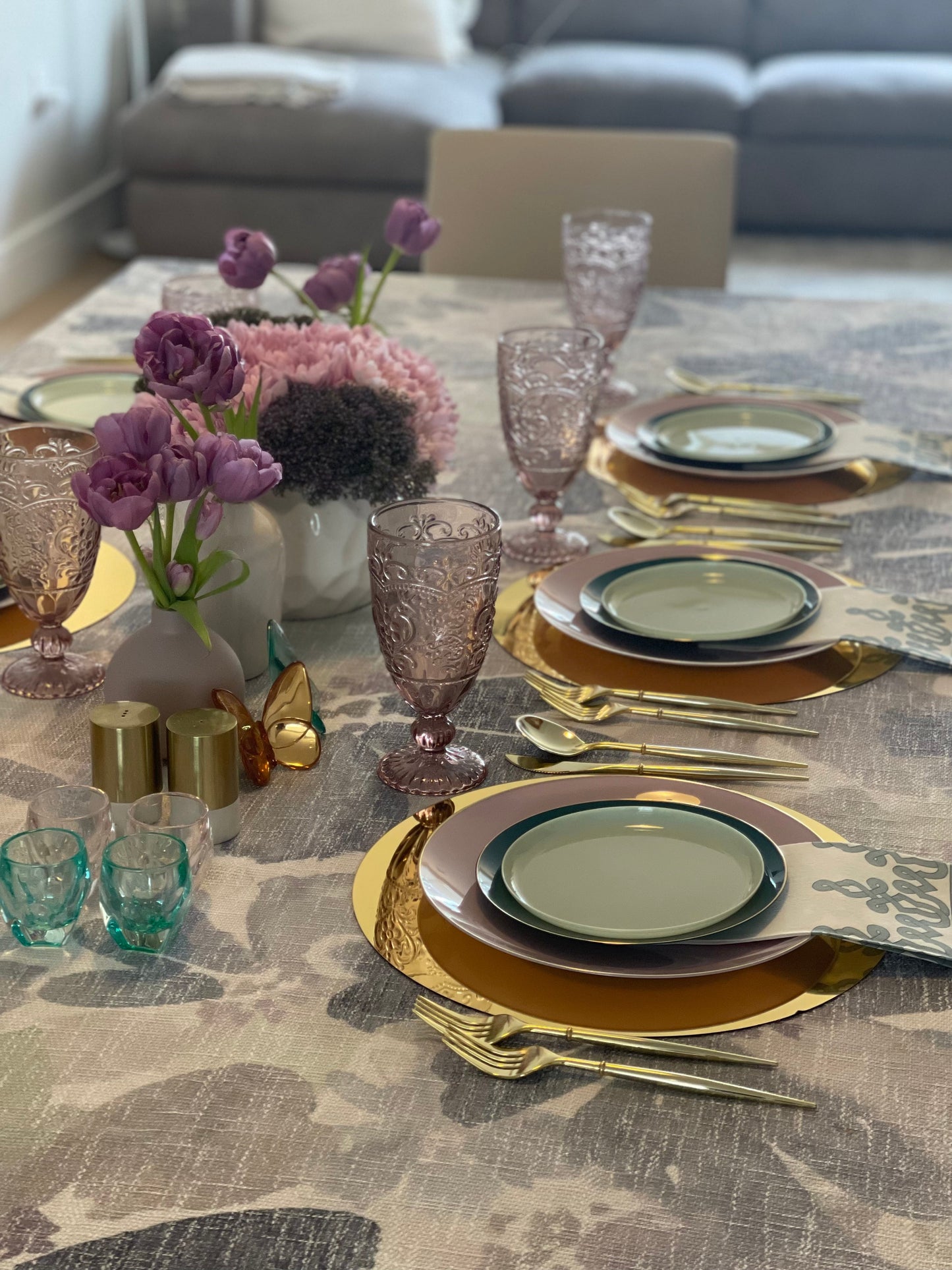 Burlap Shades of Purple Watercolor